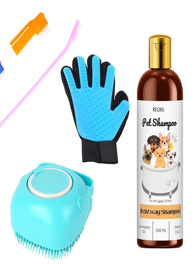 شامبو ريجيس للحيوانات الأليفة لجميع أنواع الحيوانات الأليفة، تركيبة مضادة للحكة مع زيت عشبة الليمون وفيتامين E وC، 200 مل (عبوة من 4 قطع) - Image 1